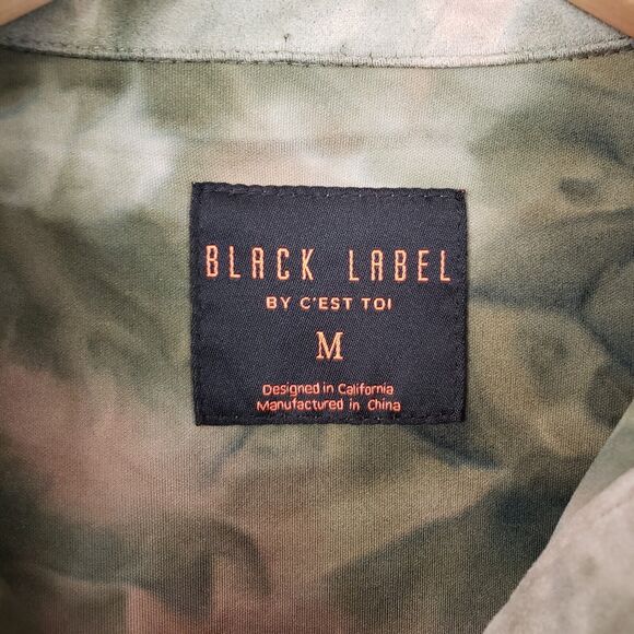 Women Cest Toi Jacket M Green Tie Dye Faux Suede Utility Crop Grunge Indie NEW - Picture 7 of 11